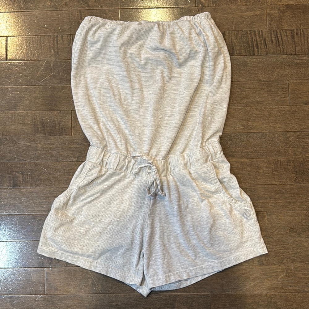 Element Light Gray Striped Romper